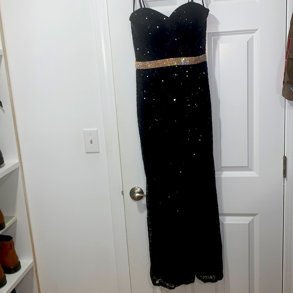 Strapless black dress